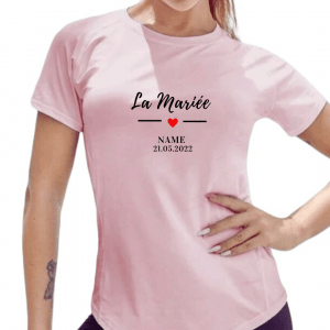T-shirt evjf rose ou blanc personnalisé